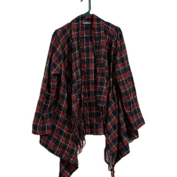 Plaid Open Front Women's Sweater - Picture 1 of 5